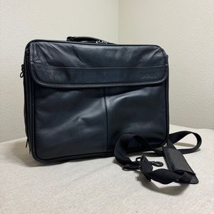 Genuine Dell Black leather executive Briefcase /laptop bag.very good condition.
